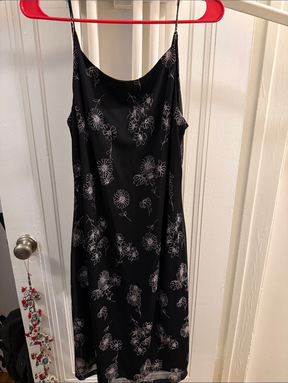 City Triangles Black Floral Slip Midi Dress